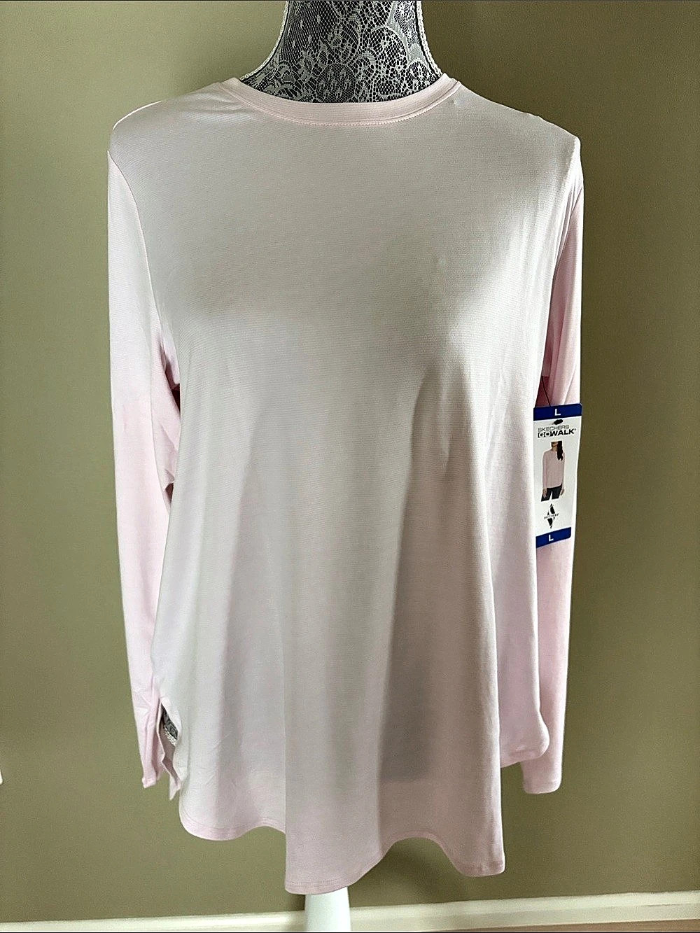 NWT Skechers GO DRI SWIFT Long Sleeve Tunic Crew Pink Large